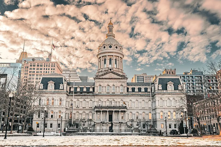 Baltimore City Hall Jan. 18, 2025 in Baltimore, Maryland
