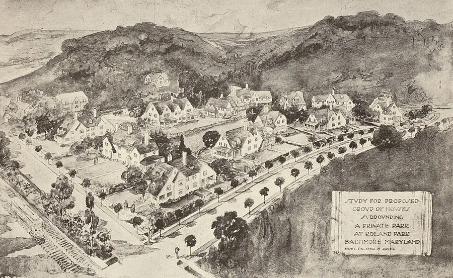 Roland Park Proposed Plan 1908 in Baltimore, Maryland