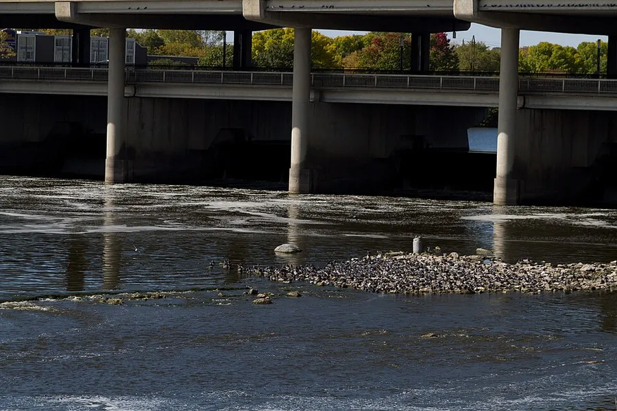 High Water Rock, Cedar River, Downtown Cedar Rapids, IA in Cedar Rapids, Iowa