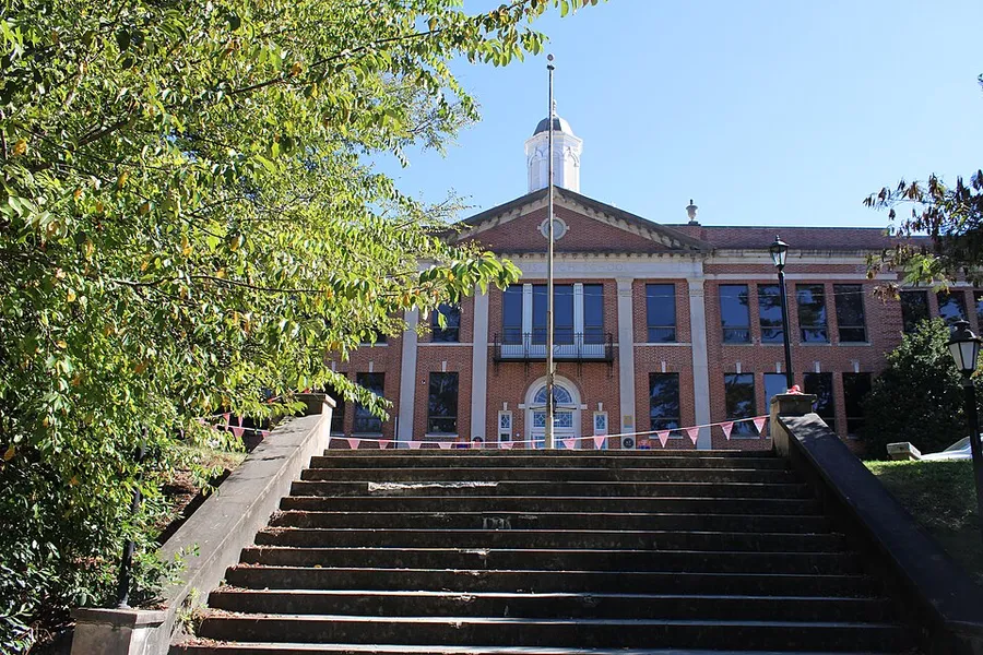 Columbus High School, Columbus, GA popular view from main road through popular city park 80001157 in Columbus, Georgia