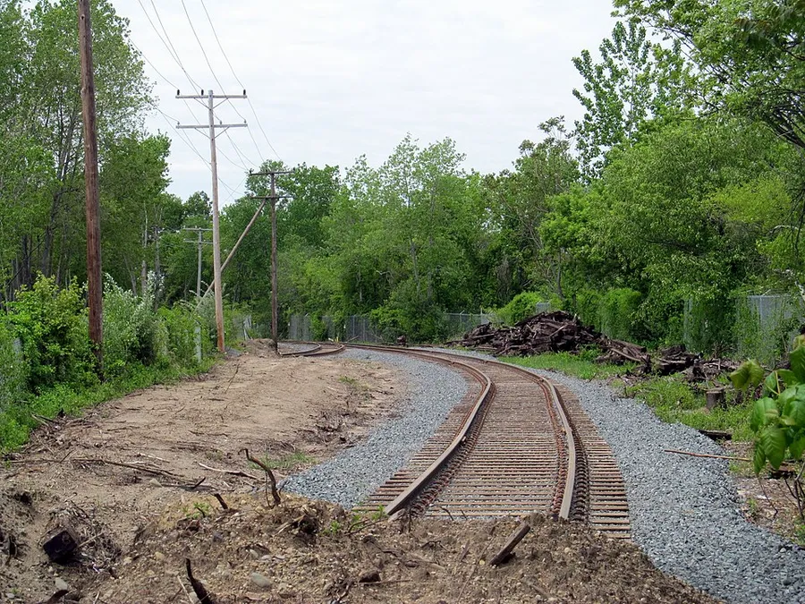 Buttonwoods Branch west of Mill Street, May 2017 in Cranston, Rhode Island