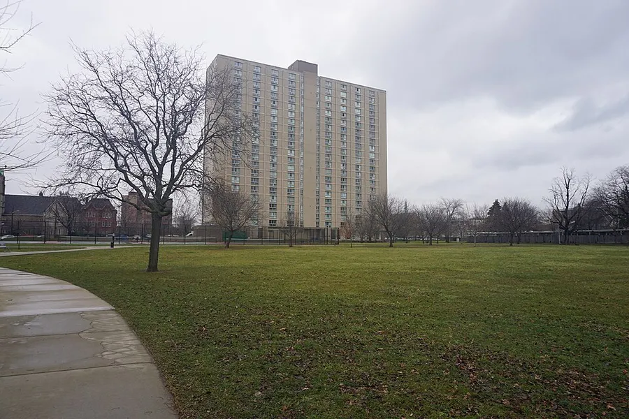 Detroit December 2021 45 (Lafayette Park and City Place Detroit) in Detroit, Michigan