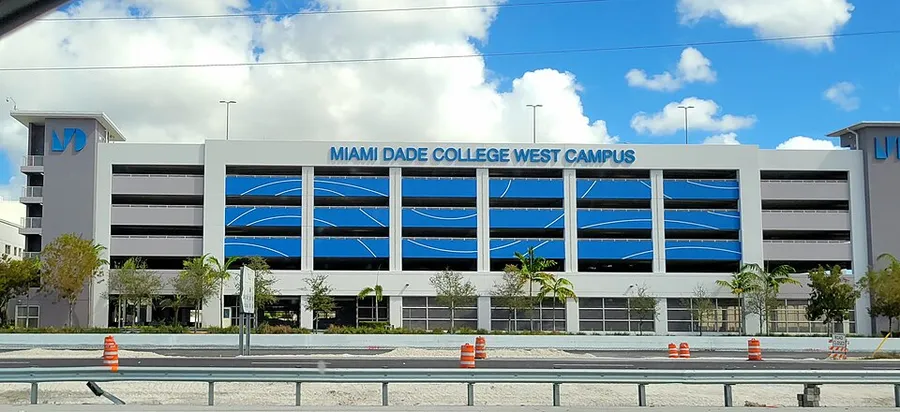 Miami Dade College West Campus as seen from FL turnpike in Doral, Florida