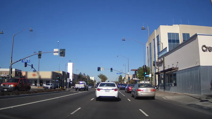 Street-level view in Downey, California