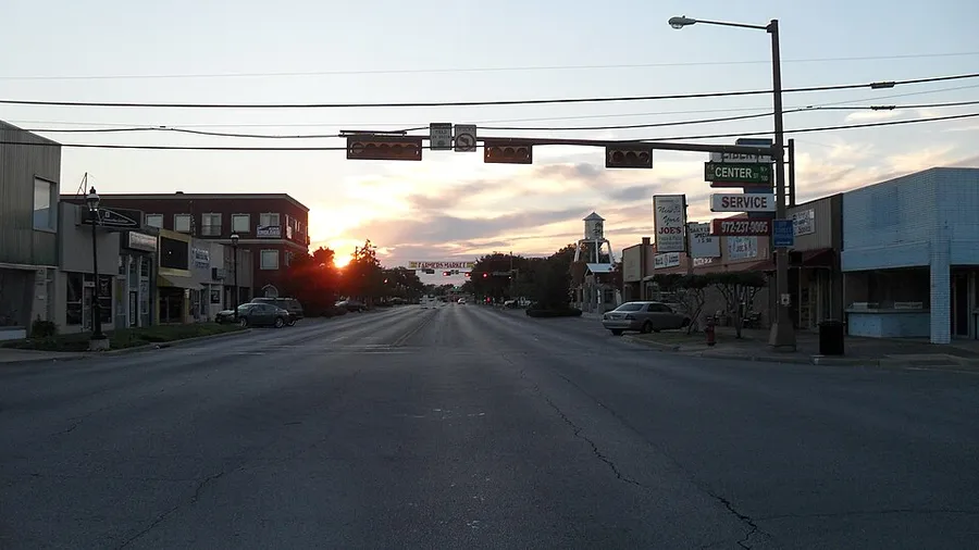 GP Main Street at Dusk in Grand Prairie, Texas