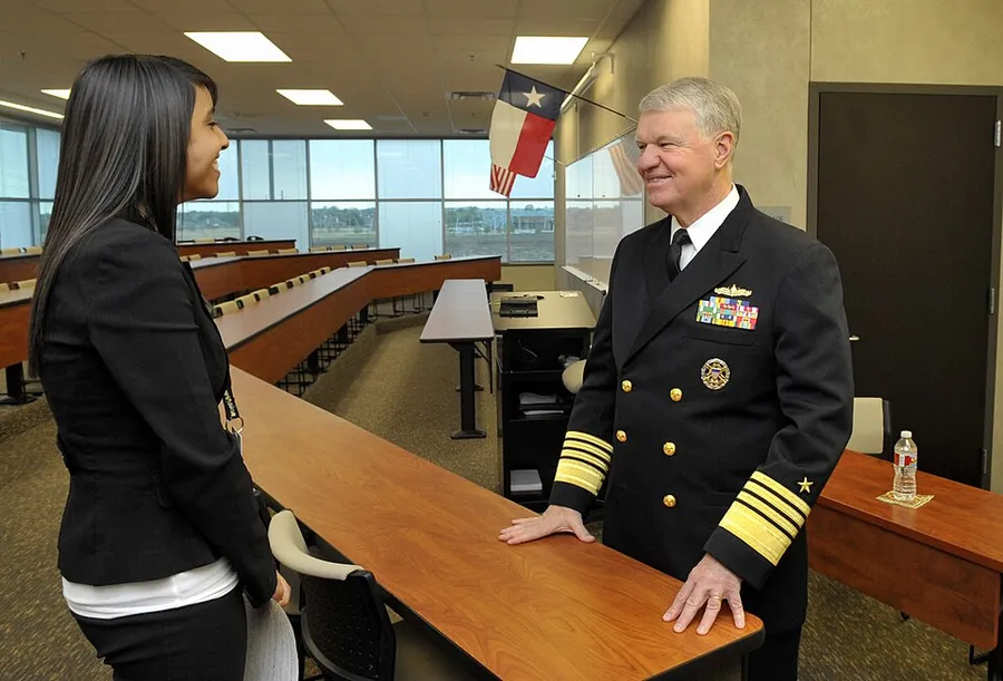 CNO visits Dubiski Career High School 101102-N-FI224-047 in Grand Prairie, Texas