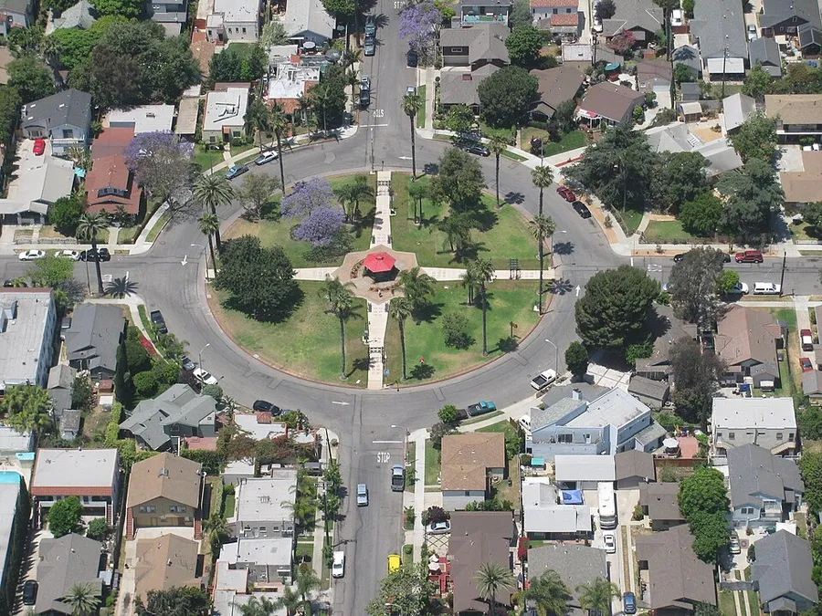 Rose Park, Long Beach airview in Long Beach, California