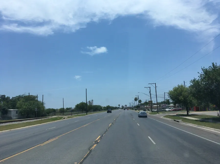 Street-level view in Pharr, Texas