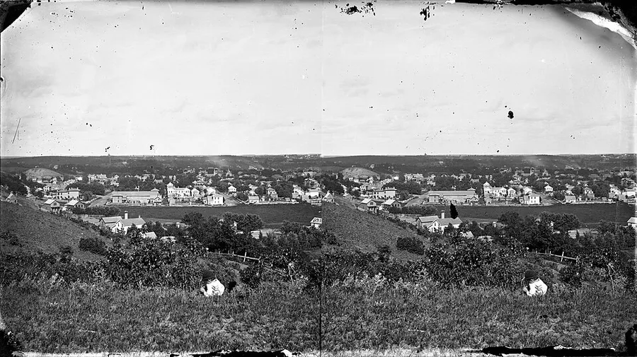Panoramic View of Lowertown in St. Paul From Rosabel Street in Saint Paul, Minnesota