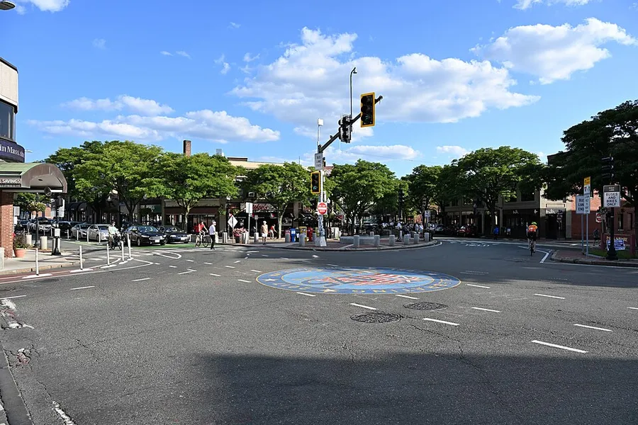 Davis Square intersection in Somerville, Massachusetts