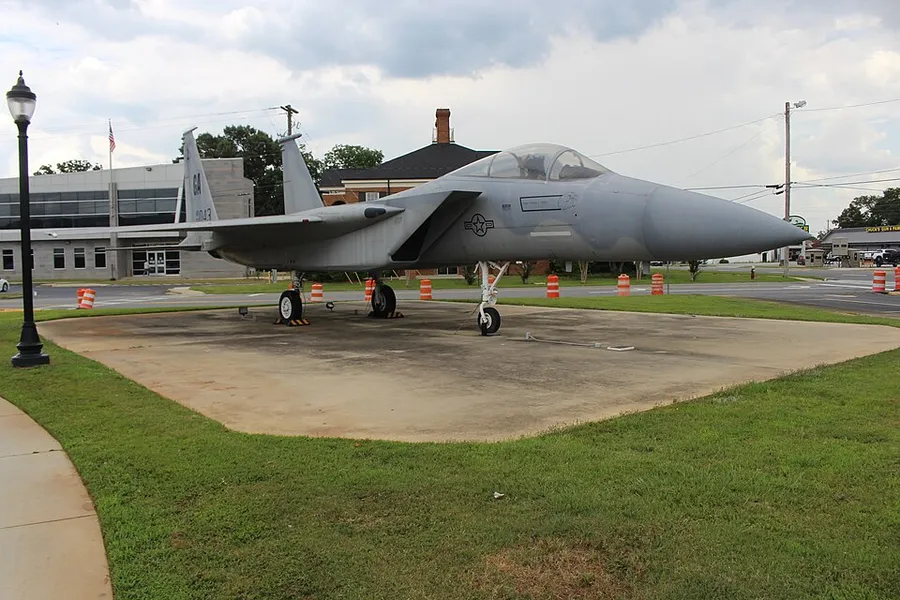 Jet in front of Warner Robins City Hall in Warner Robins, Georgia
