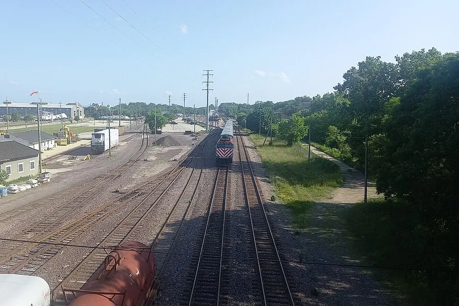 Metra UPN train north of Waukegan station - Waukegan, IL - June 2025 in Waukegan, Illinois