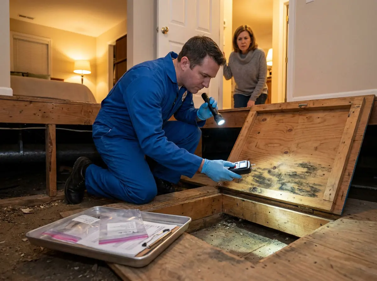 Water damage restoration project photo